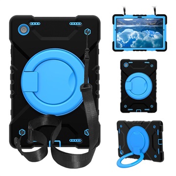 Samsung Galaxy Tab A8 10.5 (2021) Case Heavy Duty 360 s ručním popruhem - modrá / černá