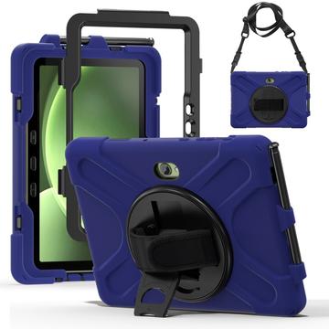 Samsung Galaxy Tab Active5 Pro Heavy Duty 360 Pouzdro s Poutkem na Ruku - Modrá / Černá