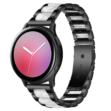 Samsung Galaxy Watch4/Watch4 Classic/Watch5/Watch6/Watch FE/Watch7 nerezová ocel - perla šedá / černá