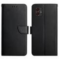 Samsung Galaxy XCover7 Pro Wallet Leather Case with Kickstand - Black