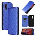 Samsung Galaxy Xcover 5 Flip Case - uhlíkové vlákno - modrá