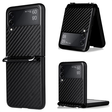 Samsung Galaxy Z Flip3 5g pouzdro s popruhem - uhlíkový vlákno - černá