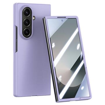Samsung Galaxy Z Fold7 Plastic Case with Outer Tempered Glass Screen Protector - Purple