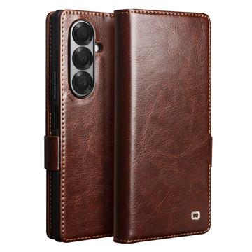 Samsung Galaxy Z Fold7 Qialino Classic Wallet Leather Case - Dark Brown