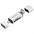 Čtečka karet Sandberg SD / microSD - USB -A / USB -C / MICRUSB - Silver
