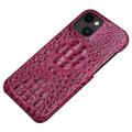 Kožené Pouzdro Crocodile Luxury iPhone 14 Plus - Červené Víno