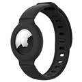 Silikonový náramek Apple airtag s jablečným náramkem - černá