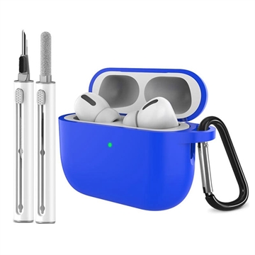 AirPods Pro 3 Silicone Case with Carabiner and Cleaning Pen - Blue