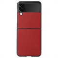 Samsung Galaxy Z Flip3 5g Slim Cover - pravá kůže - červená