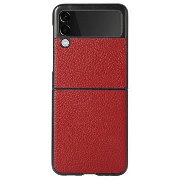 Samsung Galaxy Z Flip3 5g Slim Cover - pravá kůže - červená