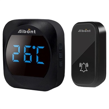 Smart Wireless Doorbell s digitálním teploměrem - černá