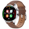 Smartwatch s koženým popruhem M103 - iOS/Android
