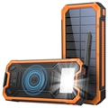 Solární powerbanka/bezdrátová nabíječka YD-888W - 10000mAh - Oranžová