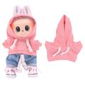 Solid-Color Hoodie for Labubu Mini Figure 17cm - Pink