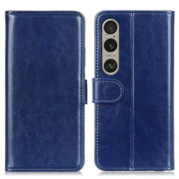 Sony Xperia 1 VI Wallet Case with Magnetic Closure - Dark Blue