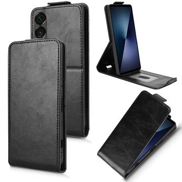 Sony Xperia 1 VII Vertical Flip Case with Stand - Black