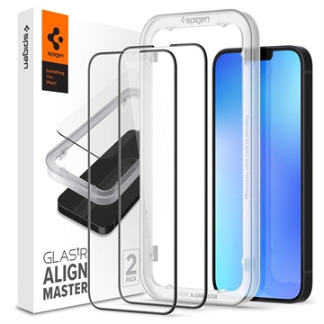 Spigen Glas.tR AlignMaster FC iPhone 13/13 Pro/14/16e Tvrzené Sklo - Černá