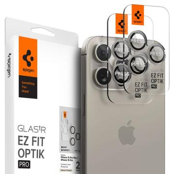 iPhone 16 Pro/16 Pro Max/17 Pro/17 Pro Max Spigen Glas.tR Ez Fit Optik Pro Camera Lens Protector - Natural Titanium