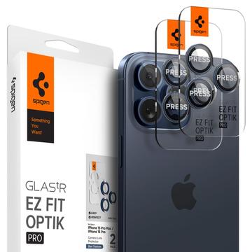 Spigen Glas.tR Ez Fit Optik Pro iPhone 14 Pro/14 Pro Max/15 Pro/15 Pro Max Chránič Objektivu Fotoaparátu - Titanium Blue