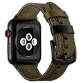 Apple Watch Series Ultra 2/Ultra/9/8/SE (2022)/7/SE/6/5/4/3/2/1 prošívaný kožený popruh - 45 mm/44 mm/42 mm - zelená
