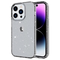 Stylish Glitter Série iPhone 14 Pro TPU Pouzdro - Černé
