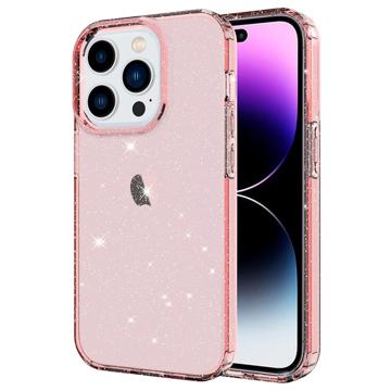 Stylish Glitter Série iPhone 14 Pro Max TPU Pouzdro - Růžový