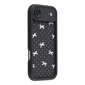 iPhone Air Stylish Shockproof TPU Case with Raised Edges - Black / Polka Dot Bow