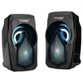T -Wolf S11 Stereo PC reproduktory se světly RGB - černá
