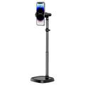 T10 Adjustable Metal Desk Phone Holder for Live Streaming - Black