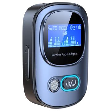 T68 LED digitální displej Bluetooth 5.3 vysílač / přijímač 2 v 1 audio adaptér Multifunkční bezdrátový adaptér (CE)