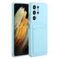 Samsung Galaxy S23 Ultra 5G TPU pouzdro s držákem karty – Světle modrá