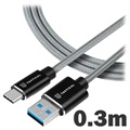 Taktický kabel nabíjení rychlého lana - USB -A/USB -C - 0,3M
