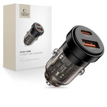 Tech-Protect CC03 45W Dual-Port Car Charger - Black