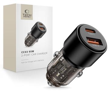 Tech-Protect CC03 95W Dual-Port Car Charger - Black