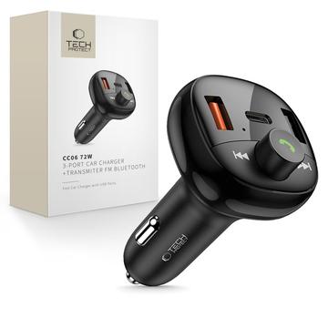 Tech-Protect CC06 72W Car Charger / FM Transmitter - Black