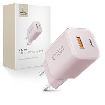 Tech-Protect NCM33W Dual-Port 30W Wall Charger - Pink