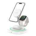 Tech-Protect QI15W-A46 3-in-1 MagSafe Wireless Charger with Atmospheric Backlight - White