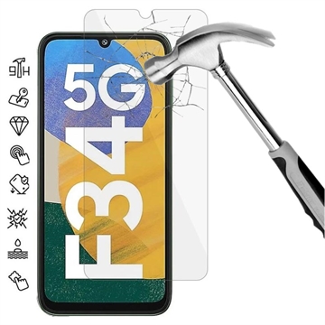 Samsung Galaxy F34/M34 5G Tempered Glass Screen Protector - 9H, 0.3mm - Case Friendly  - Clear