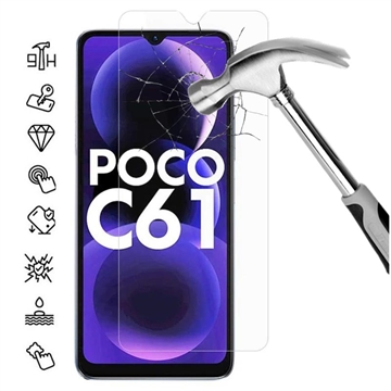 Xiaomi Poco C61 Tempered Glass Screen Protector - 9H, 0.3mm - Case Friendly  - Clear