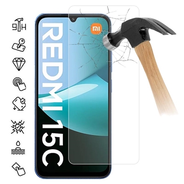Xiaomi Redmi 15C Tempered Glass Screen Protector - 9H - Case Friendly - Transparent