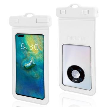 Textured IPX8 Waterproof Case w. Strap - 7" - White