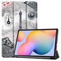 Tri -Fold Series Samsung Galaxy Tab S6 Lite 2020/2022/2024 Folio Case - Eiffel Tower