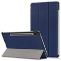 Tri -Fold Series Samsung Galaxy Tab S7 Fe Smart Folio Case - Blue