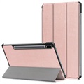 Tri -Fold Series Samsung Galaxy Tab S7 Fe Smart Folio Case - Rose Gold
