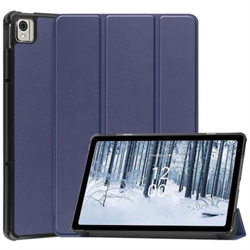 Tri-Fold Série Nokia T21 Pouzdro Smart Folio - Modrý