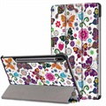 Tri -Fold Series Samsung Galaxy Tab S7 Smart Folio pouzdro - motýly / květiny