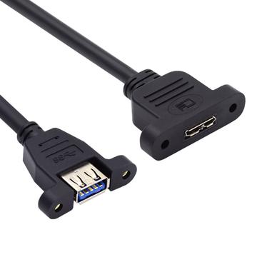 U3-083-AF 50cm prodlužovací kabel USB 3.0 typ A samice na Micro 3.0 typ B samice se šroubovací montáží 5Gb/s