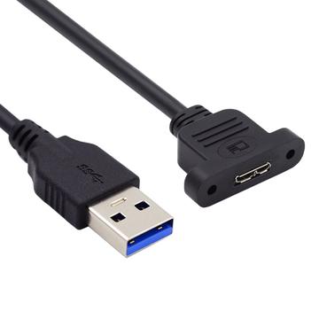 U3-083-AM 50cm prodlužovací kabel USB 3.0 samec typu A na Micro 3.0 typ B samice převodník 5Gb/s šroubovací typ