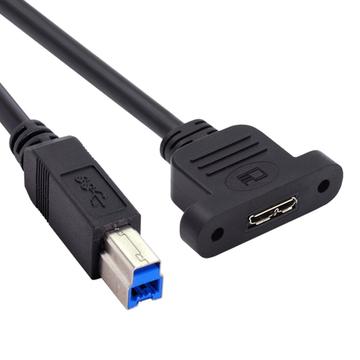 U3-083-BM 50cm prodlužovací kabel USB 3.0 samec typu B na Micro 3.0 typ B samice se šroubovací montáží 5Gbps