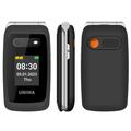 UNIWA V202T 4G Flip Mobile Phone for Elderly - Danish, Finnish, Swedish, English Languages - Black